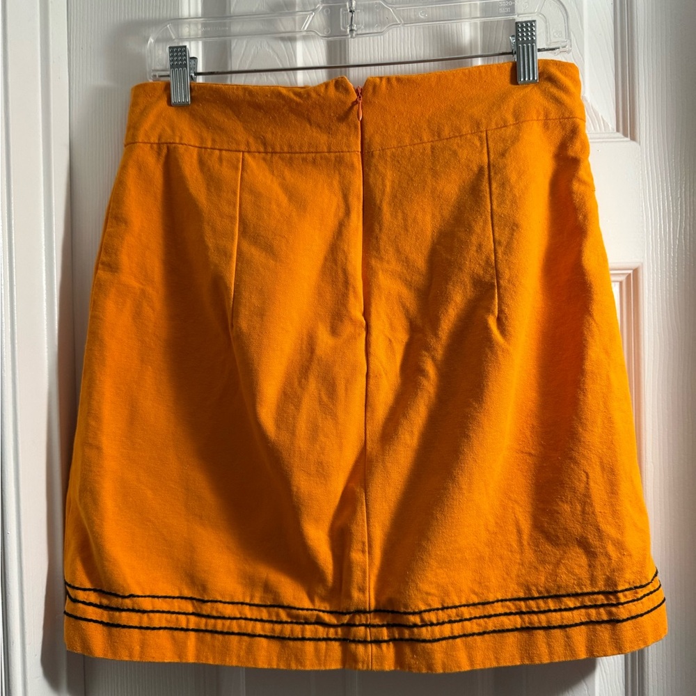 Anthropologie - Harare Bright Orange Embroidered Skirt! Gorgeous - Picture 3 of 10